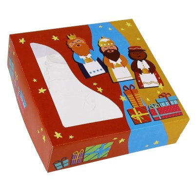 CAJA ROSCON REYES C/VENTANA 26*26*8 cm. 50 Uds. CAJA ROSCON REYES C/VENTANA 26*26*8 cm. 50 Uds.