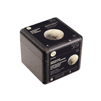 HELADO CHOCOLATE BLANCO CON MATICES DE VIOLETAS 0,6 L.